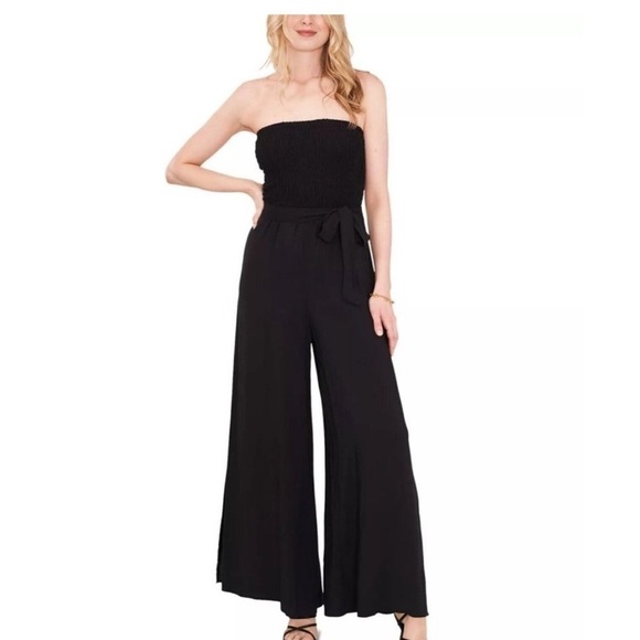 1.STATE Women's Strapless Wide Leg Jumpsuit Swimsuit Coverup Black S, - Picture 15 of 16